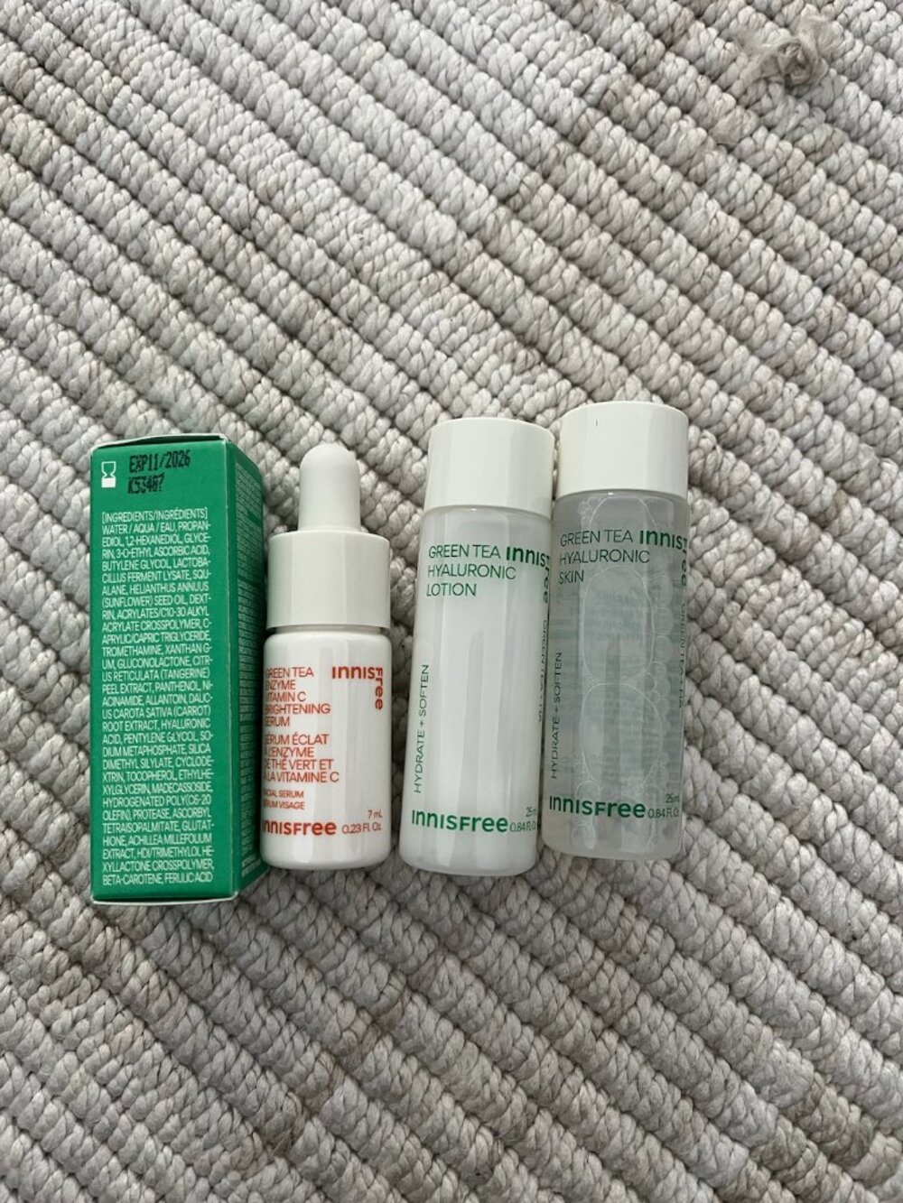 Innisfree Green Tea Vitamin C Cream Lotion Serum Skincare Set